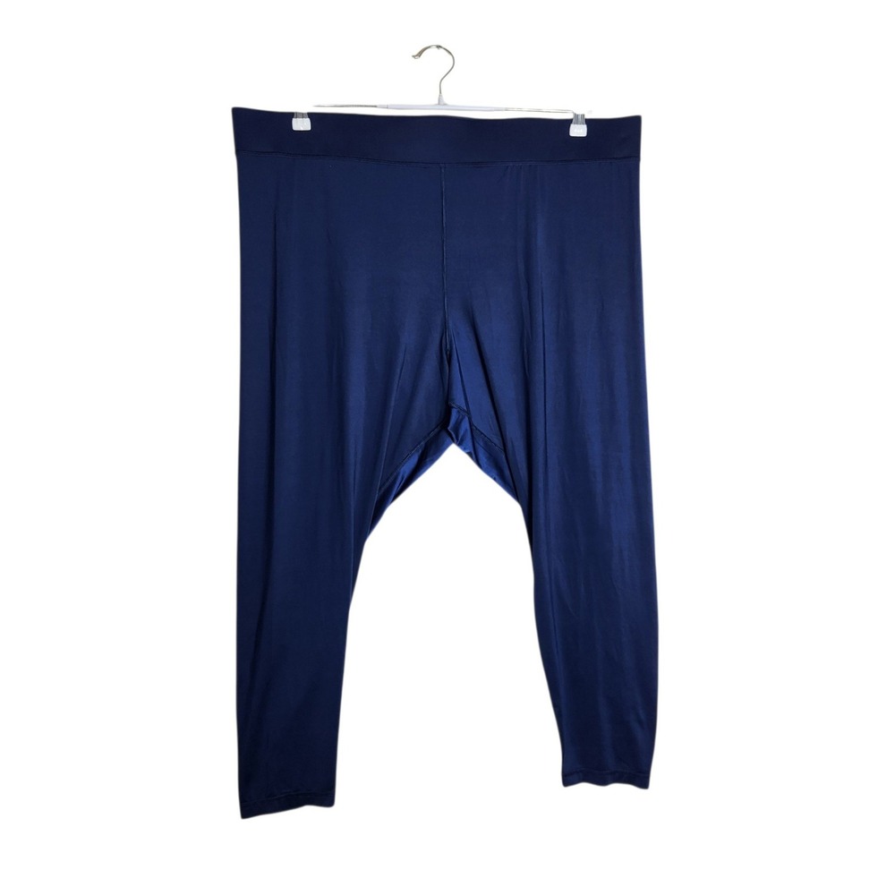 Lands End Womens 3X Navy Blue Active Leggings High Rise Stretch Cropped 24W-26W